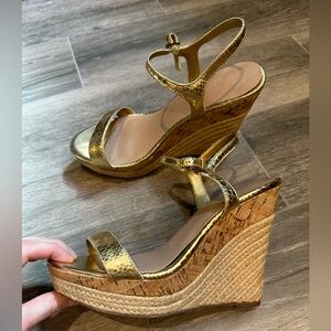 CHARLES BY CHARLES DAVID Espadrille Wedge Gold Sandal